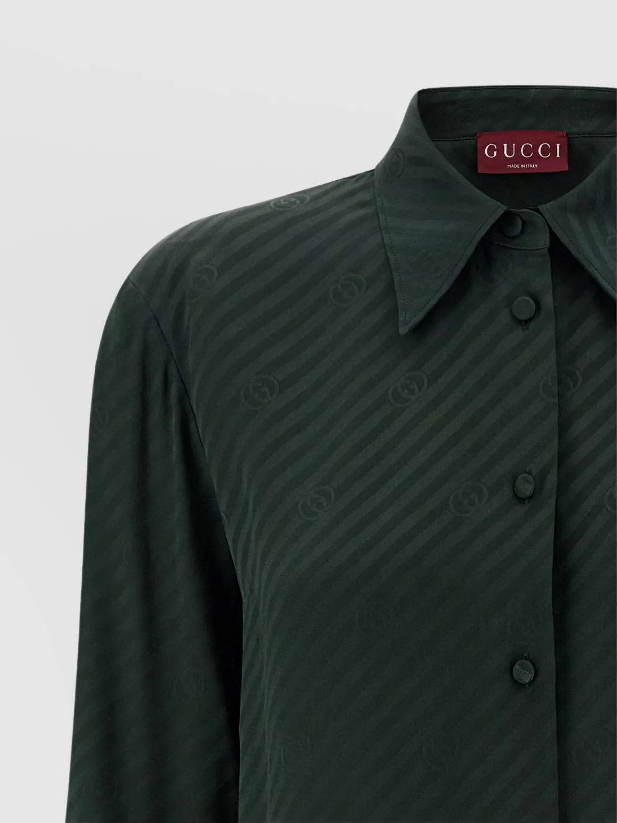 Gucci Gg Cross Long Sleeve Shirt In Green
