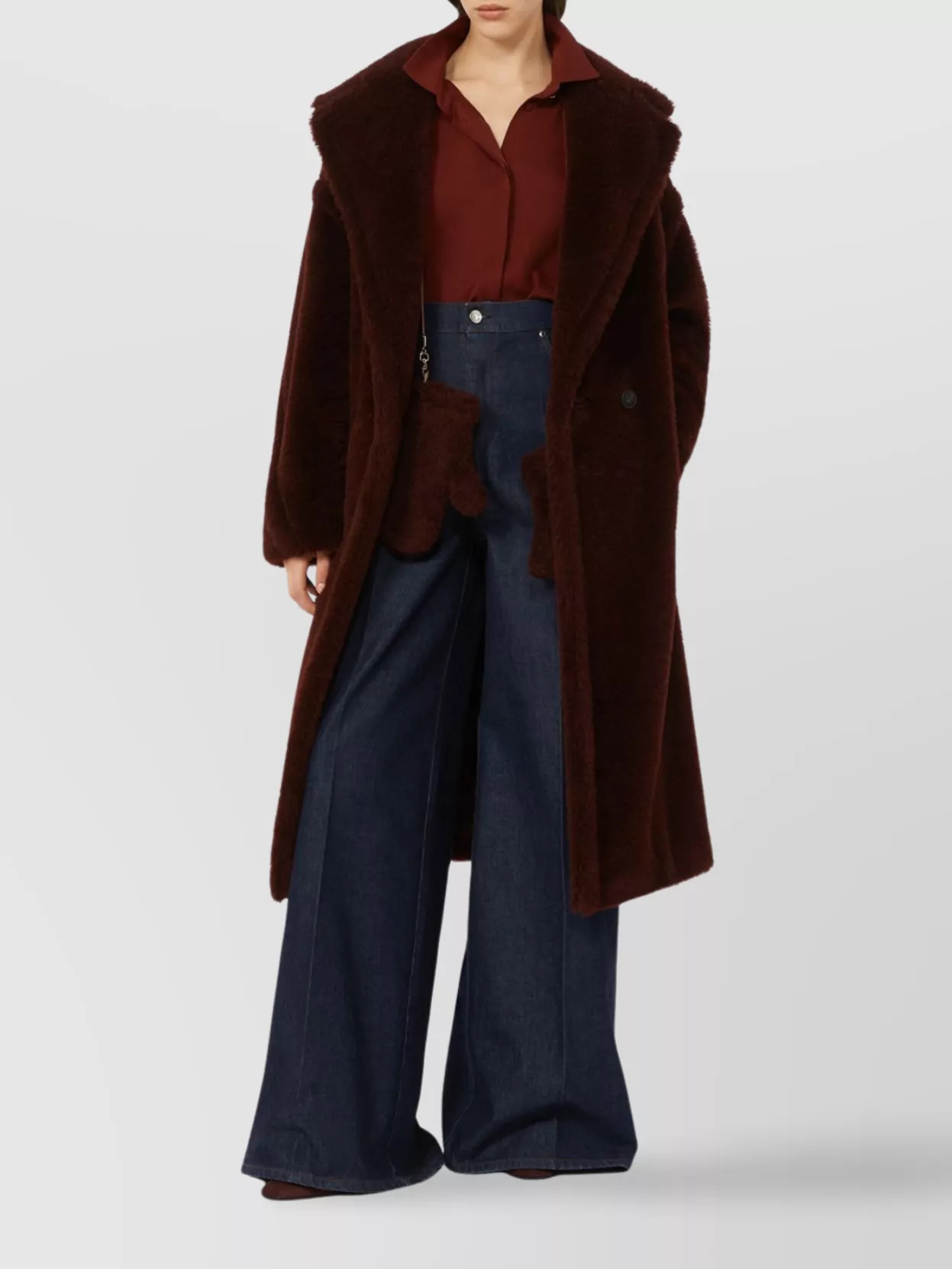 Max Mara Alpaca Wool Oversized Coat Lapel