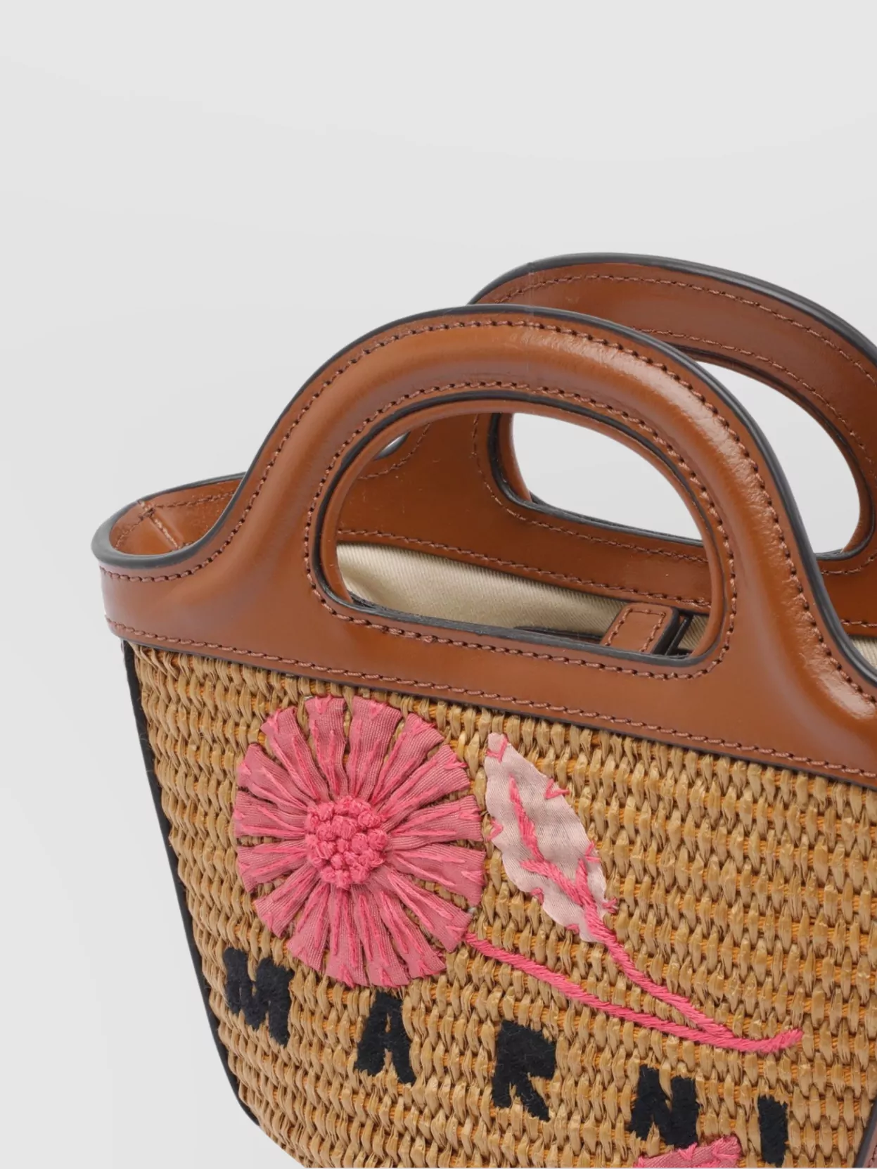 Marni Tropicalia Floral-embroidered Woven Clutch Bag In Multi