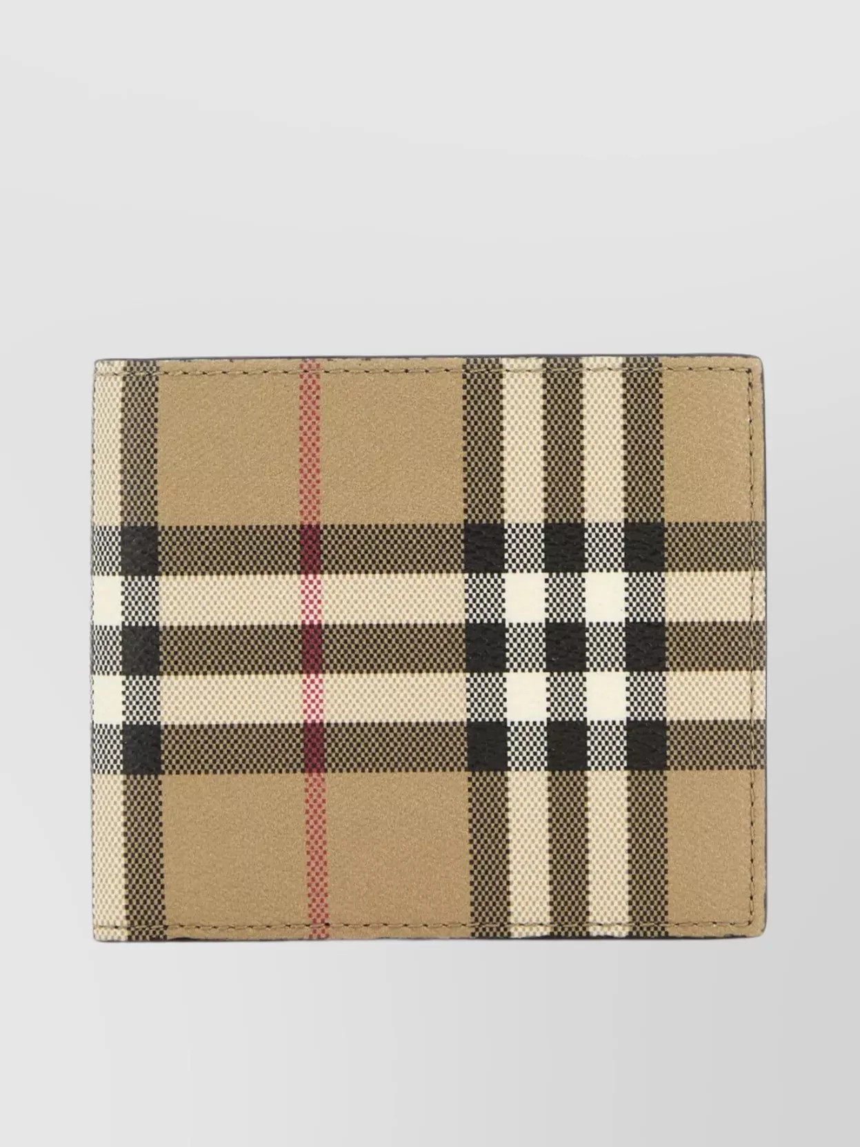 Shop Burberry Checkered Canvas Coated Wallet In Brown