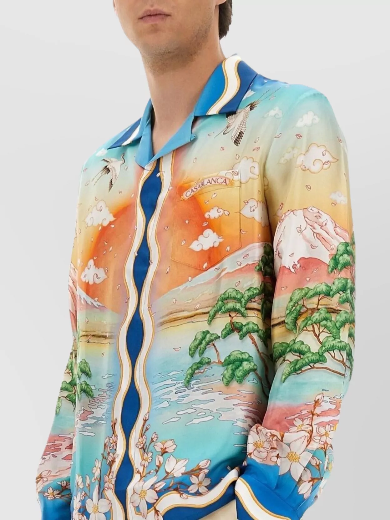 Casablanca Collared Top Long Sleeves Graphic Print