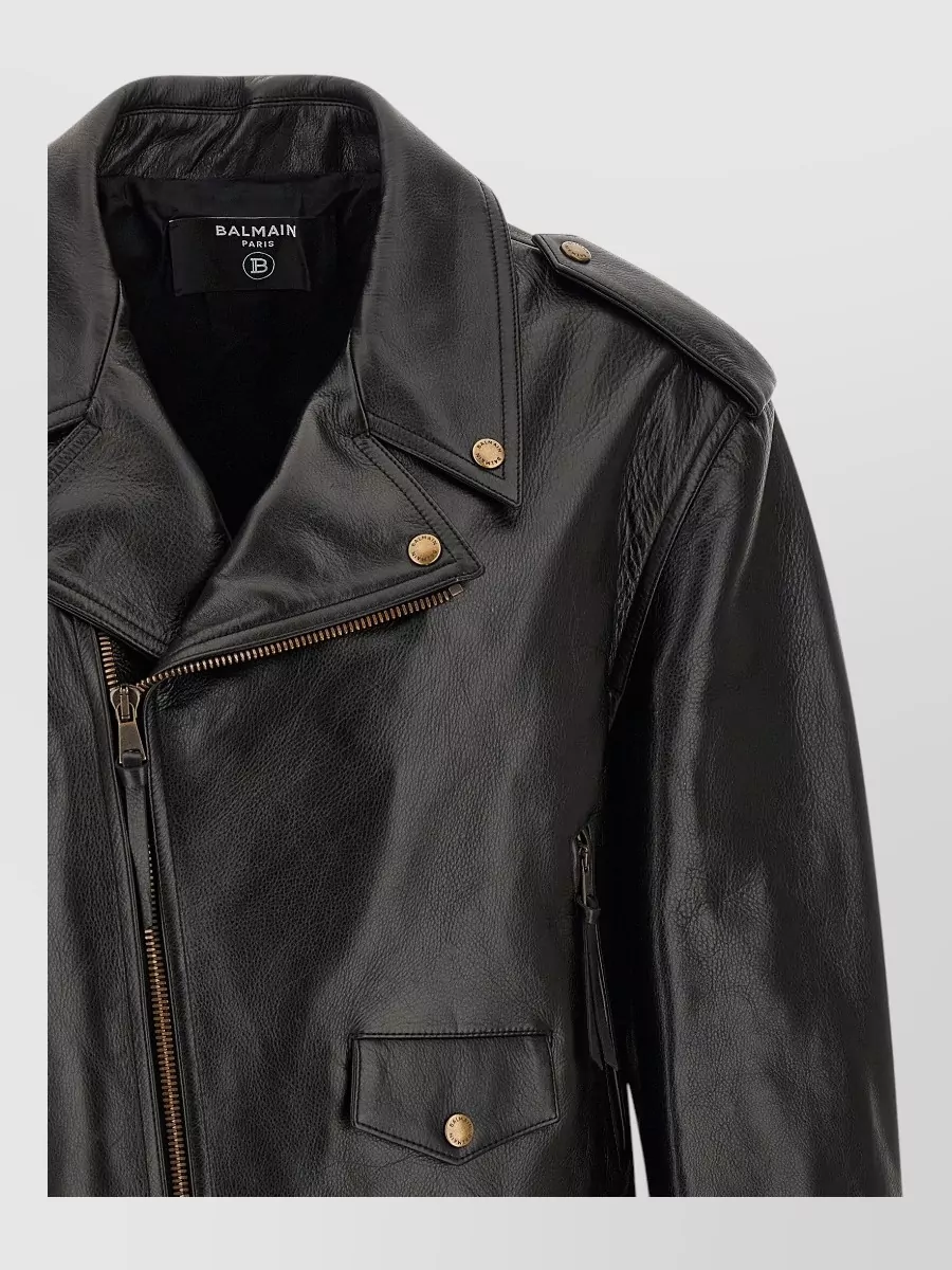 Balmain Leather Biker Jacket