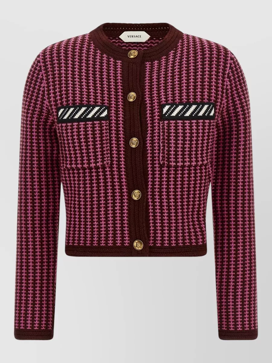 Versace wool crochet cardigan