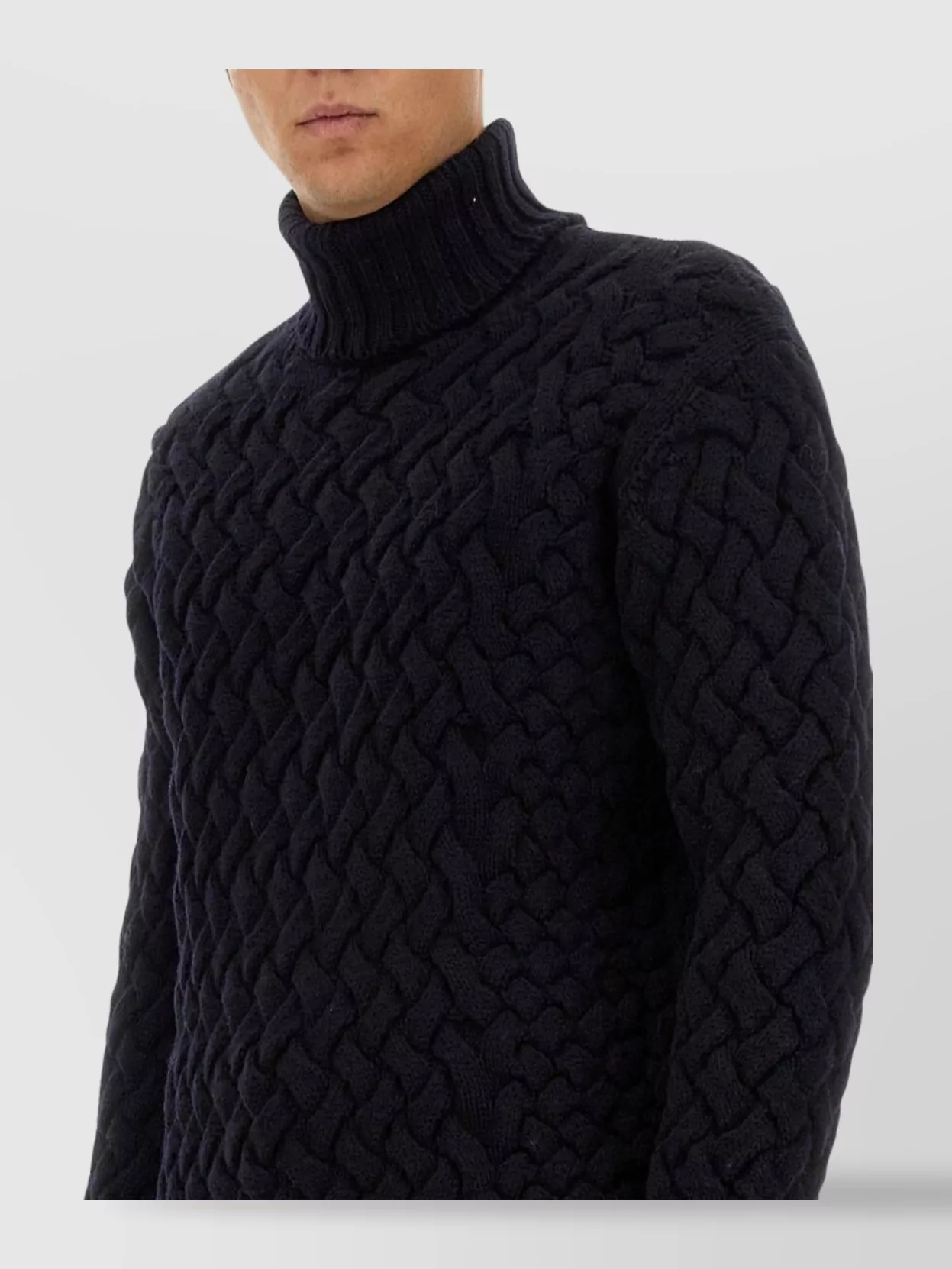 Dries Van Noten Cable Knit Turtleneck Sweater For Everyday Wear