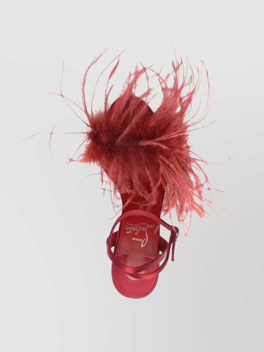 Christian Louboutin Miss Z Feather Sandals Ankle Strap