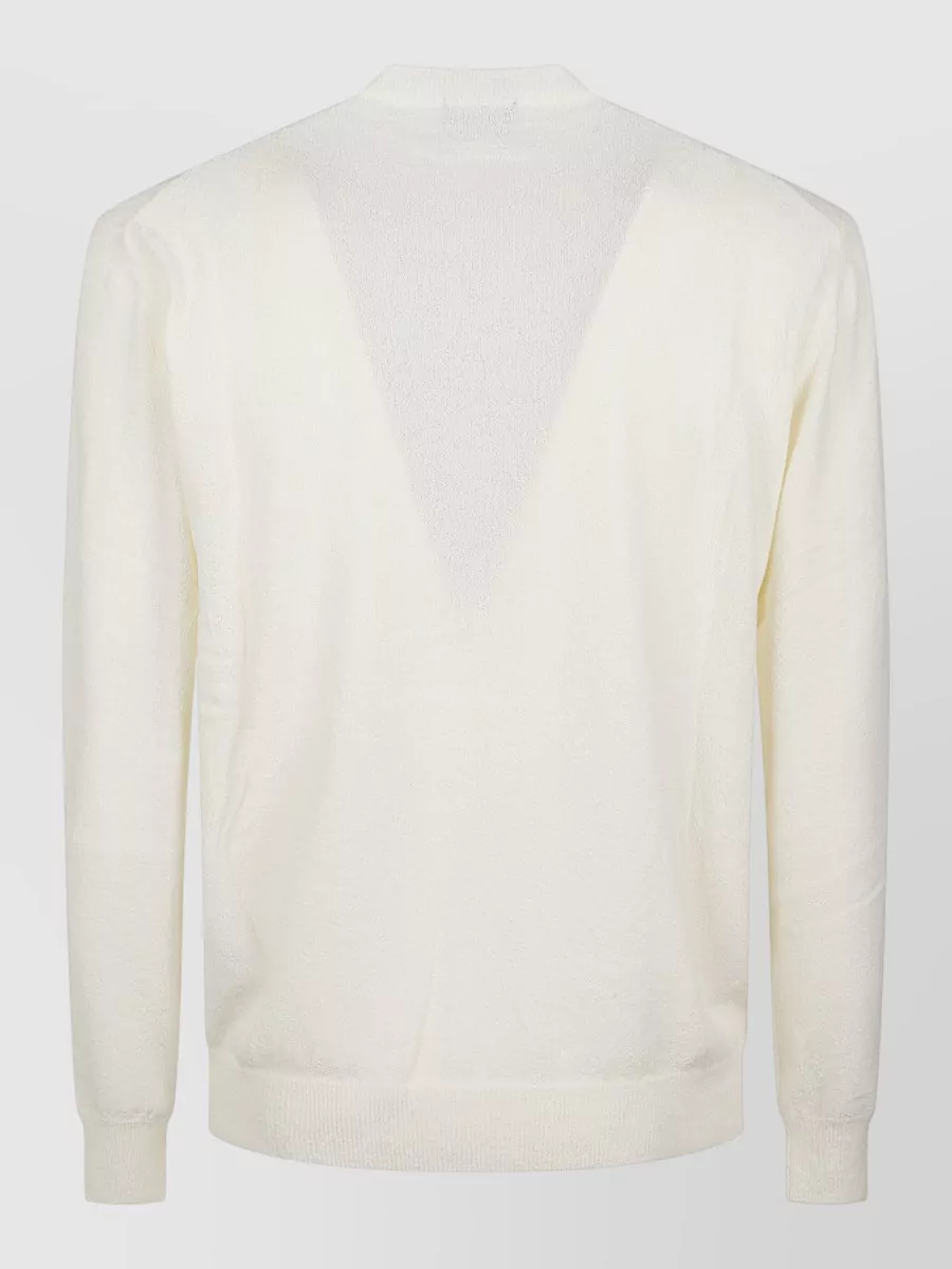 Drumohr Textured Crew Neck Knit Long Sleeve Sweater