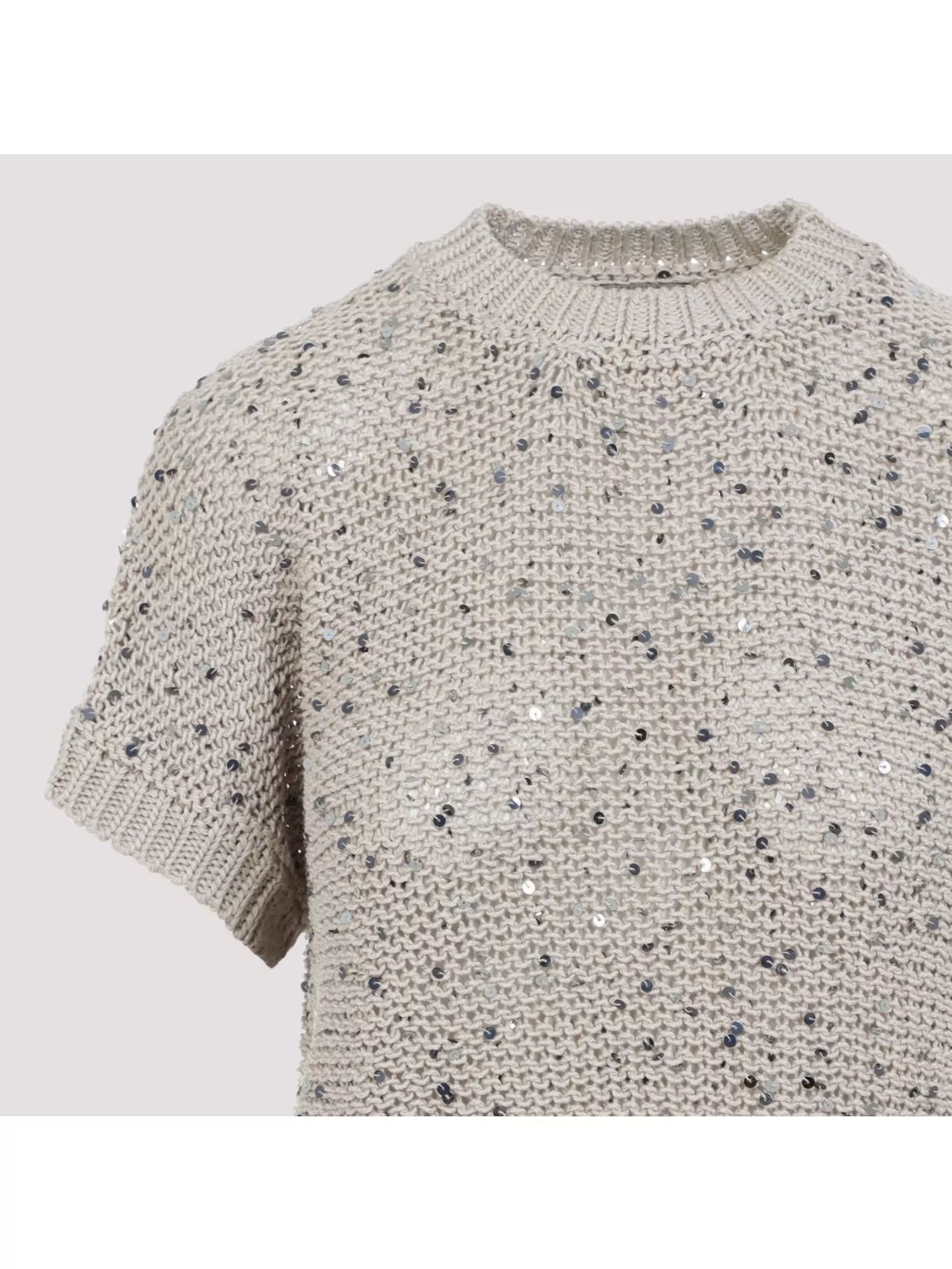 Peserico Knitwear Short Sleeve Sequin Sweater