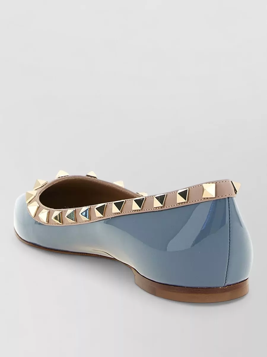 Valentino Garavani Patent Leather Rockstud Ballerina Shoes