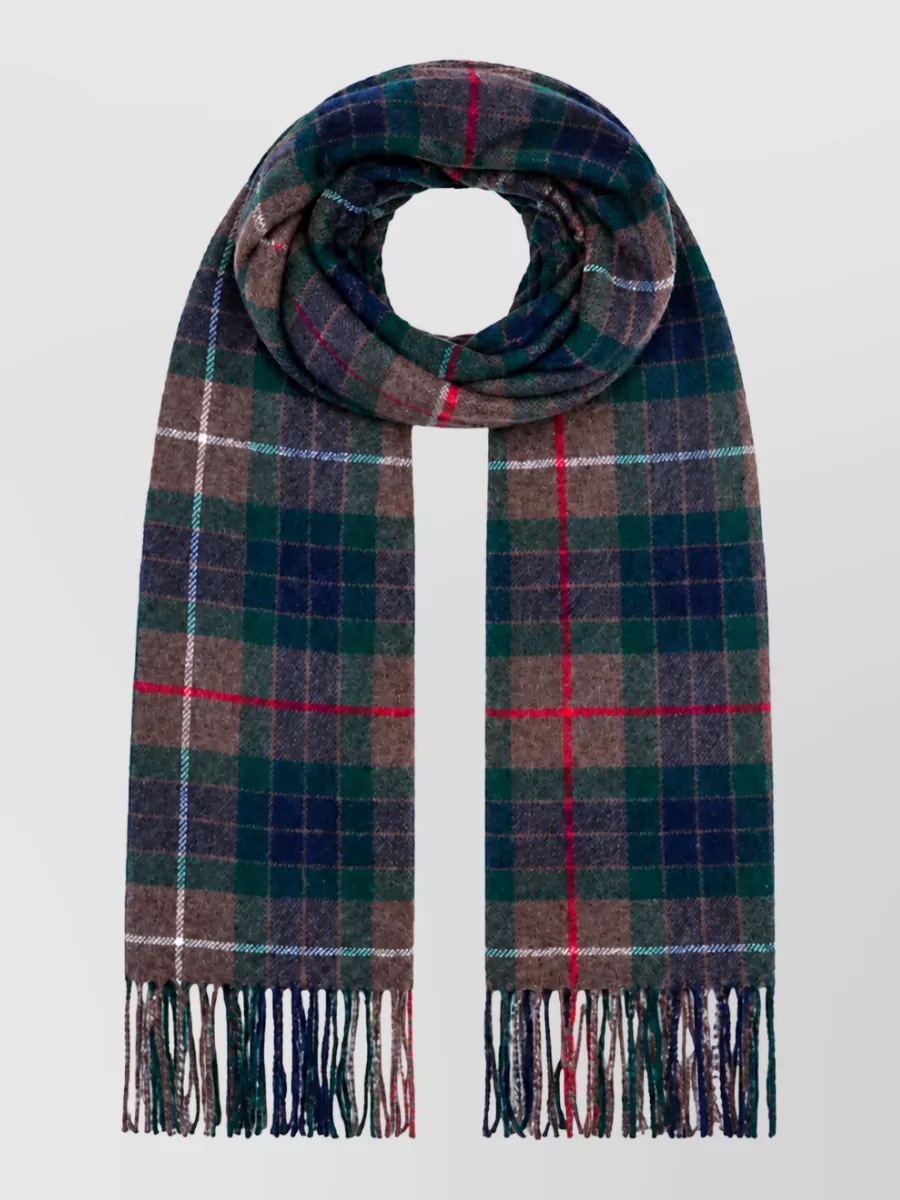 Baracuta wool-blend tartan scarf