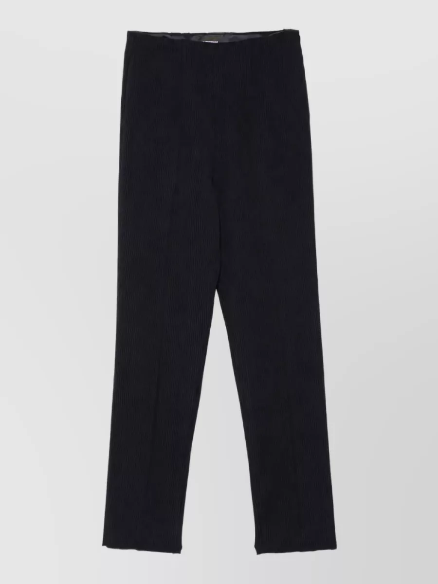 Emporio Armani ribbed knit straight-leg wool trousers