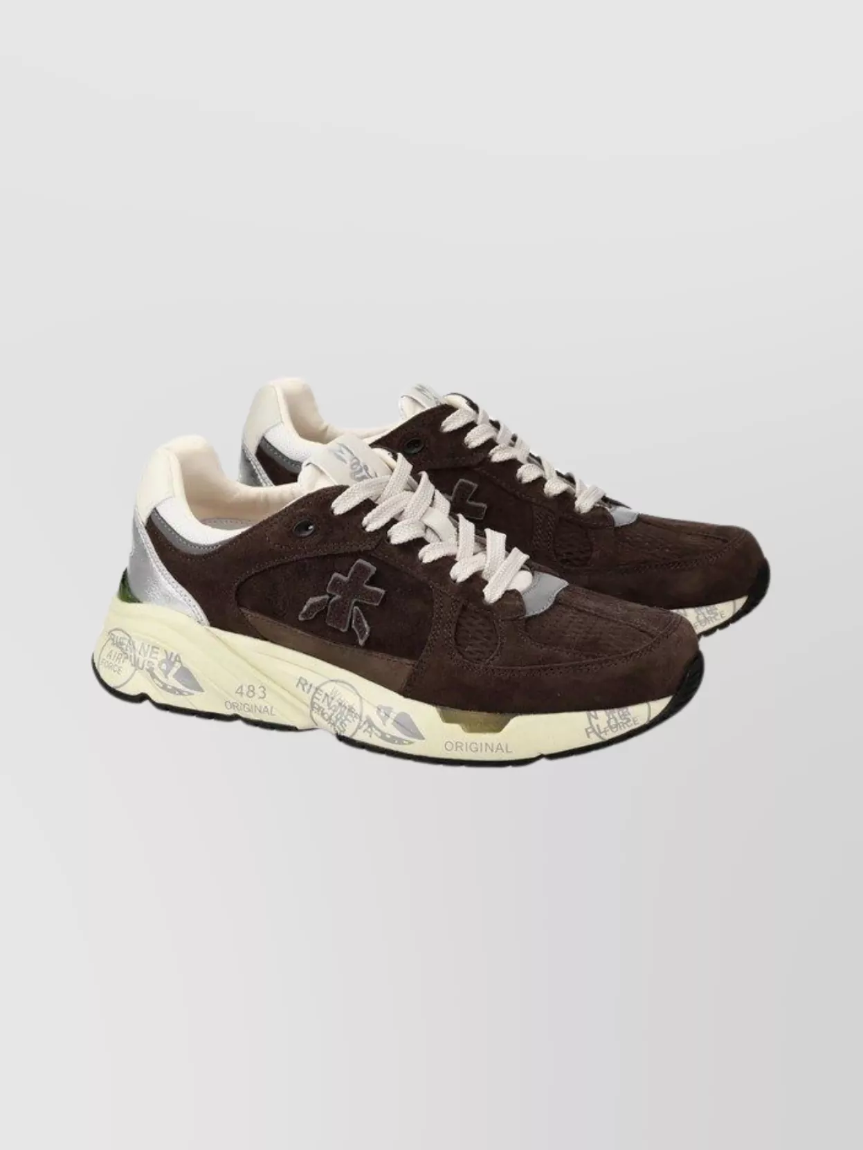 Premiata Sneakers With Contrast Sole And Cushioned Collar