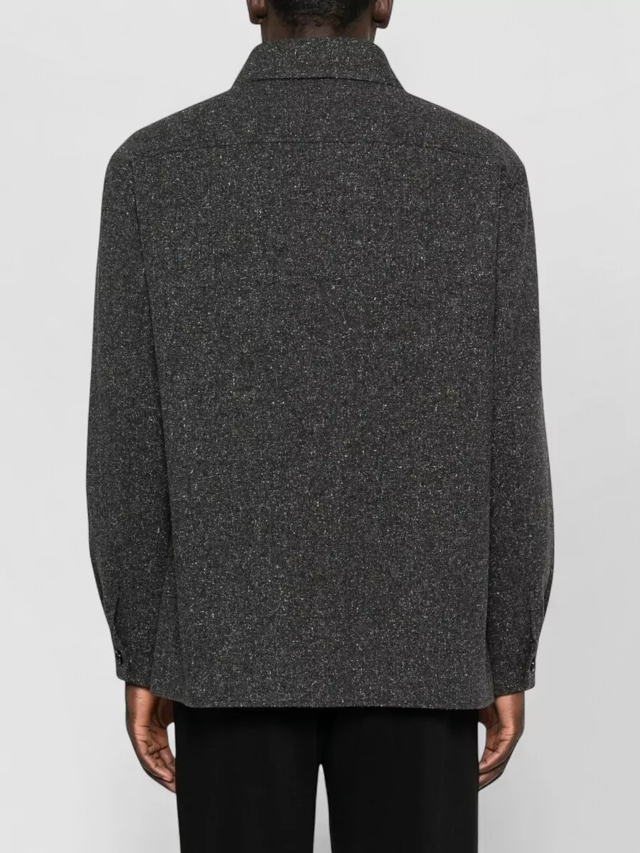 Valentino Flecked Wool Silk Shirt Jacket