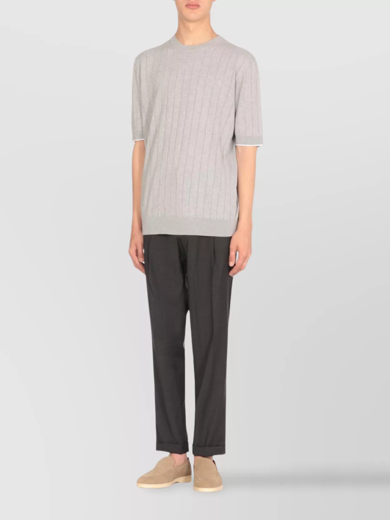 Peserico Ribbed Round Neck T-shirt