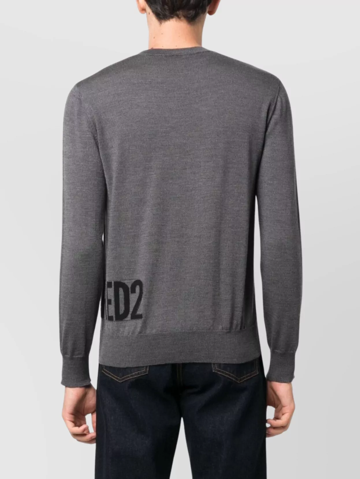 Dsquared2 Ribbed Hem Long Sleeve Crew Neck Sweater