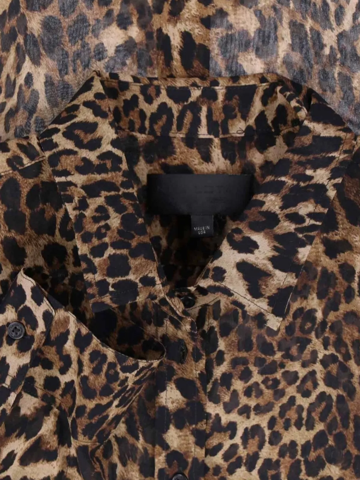 Nili Lotan Long Sleeve Sheer Animal Print Top