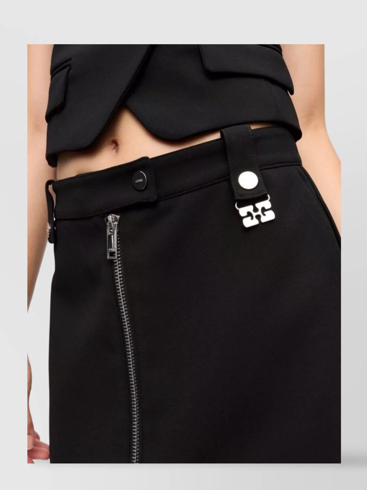 Ganni Long Skirt With Full Zip And Slit