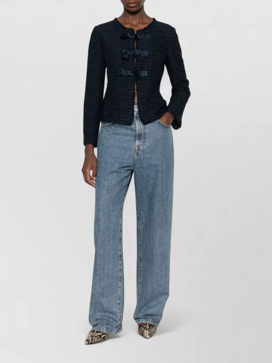 Emporio Armani Bow-Embellished Round-Neck Cardigan