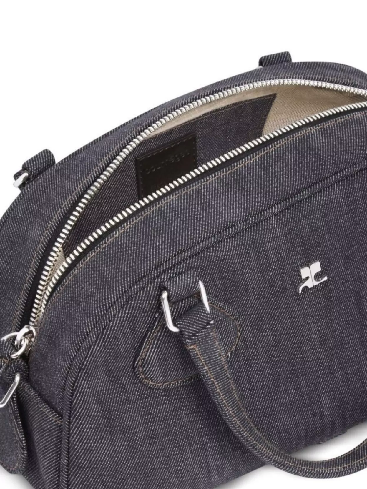 Courrèges Shoulder Bag With Contrast Stitching And Handles
