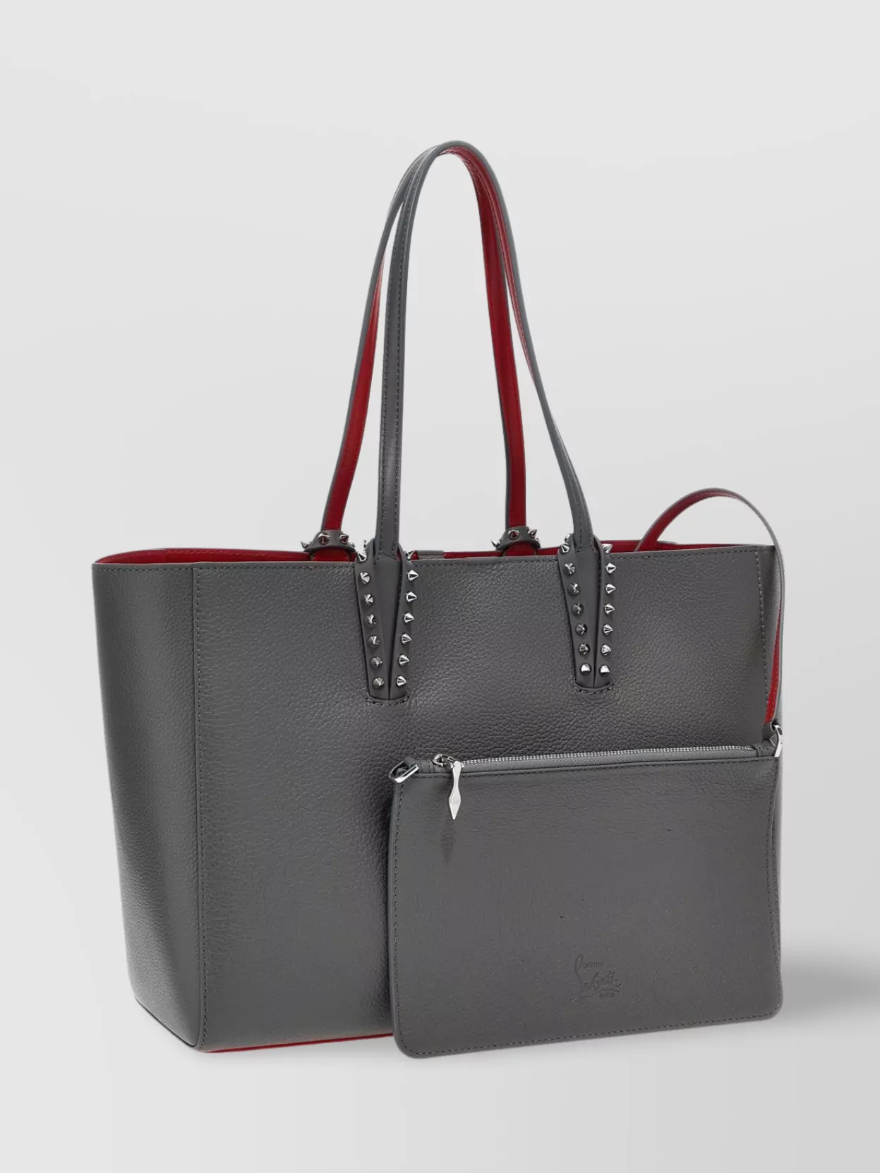 Christian Louboutin Small Pebbled Tote Bag With Studded Handles