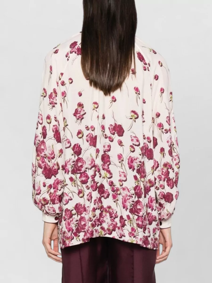 F.r.s For Restless Sleepers Silk Blend Floral Print Lavallière Blouse