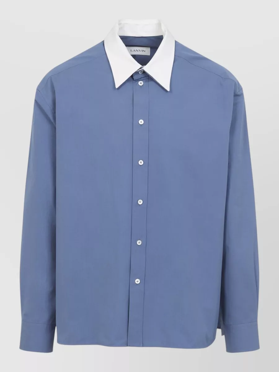 Lanvin Loose Fit Shirt Contrasting Collar Cuffs