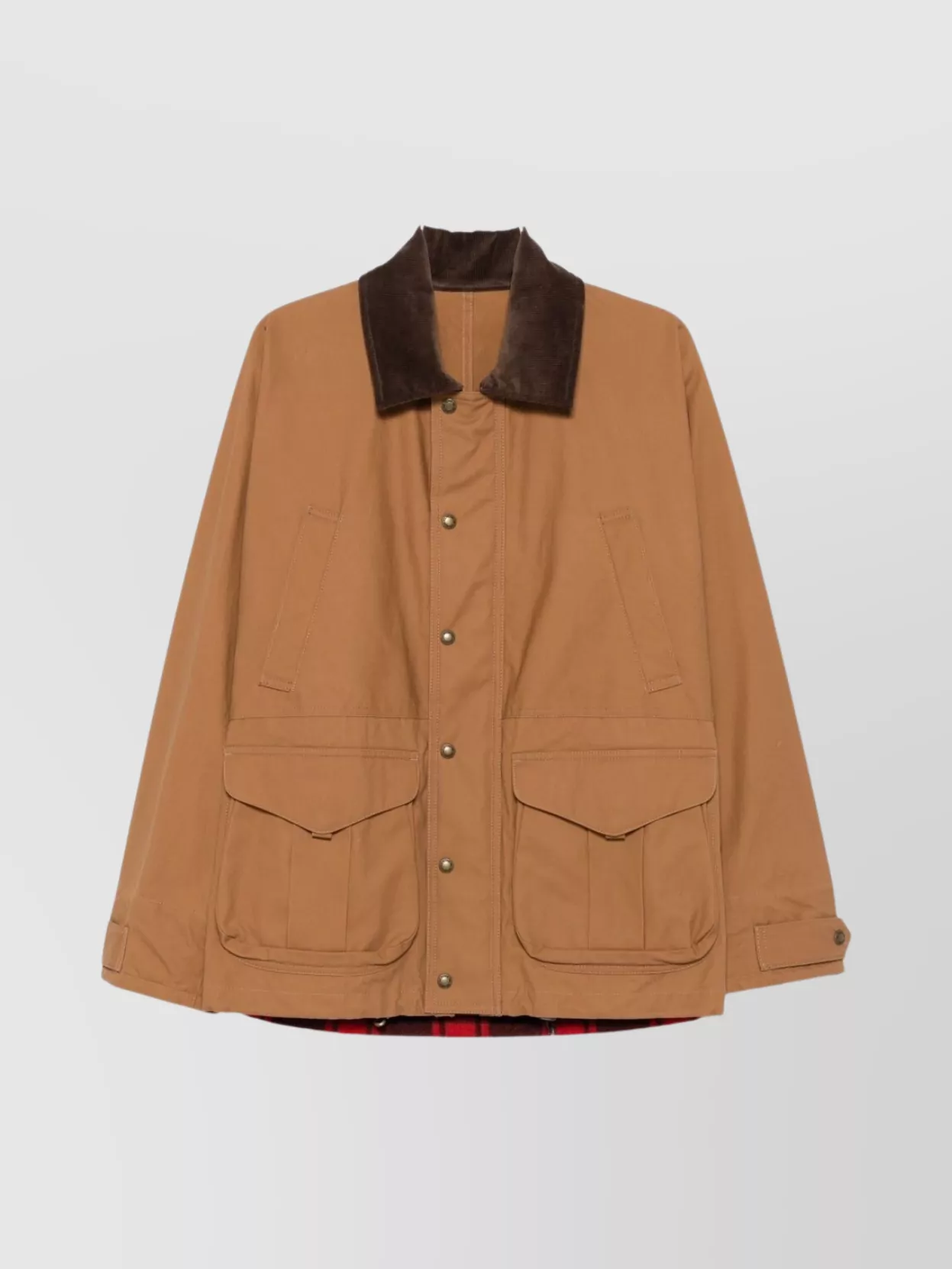 Junya Watanabe Corduroy-collar Flap-pocket Jacket In Brown