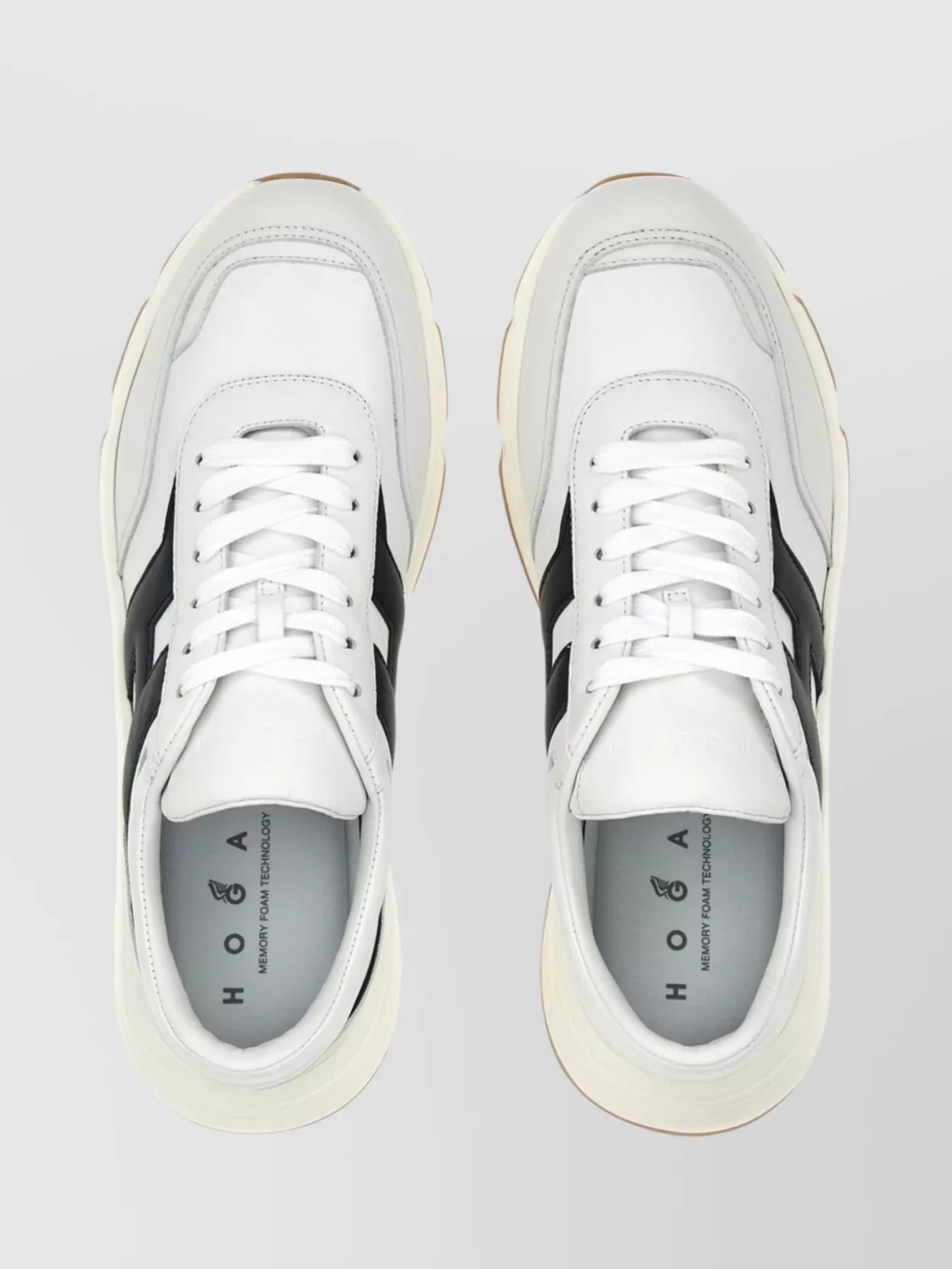 Hogan Lightweight Sneaker With Contrast Panel And Rubber Sole In Metallic
