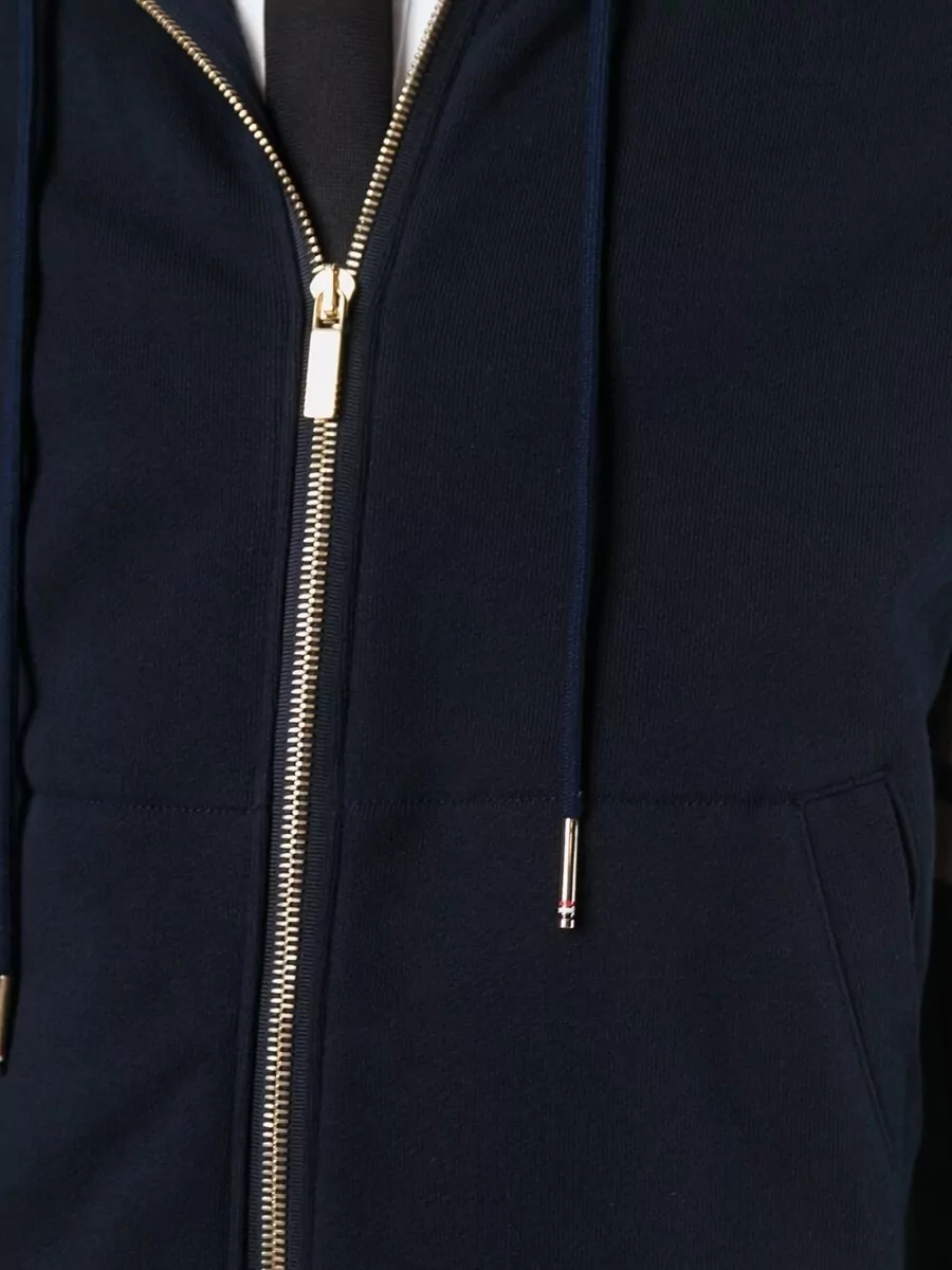 Thom Browne Cotton Zip-Up Hooded Sweatshirt