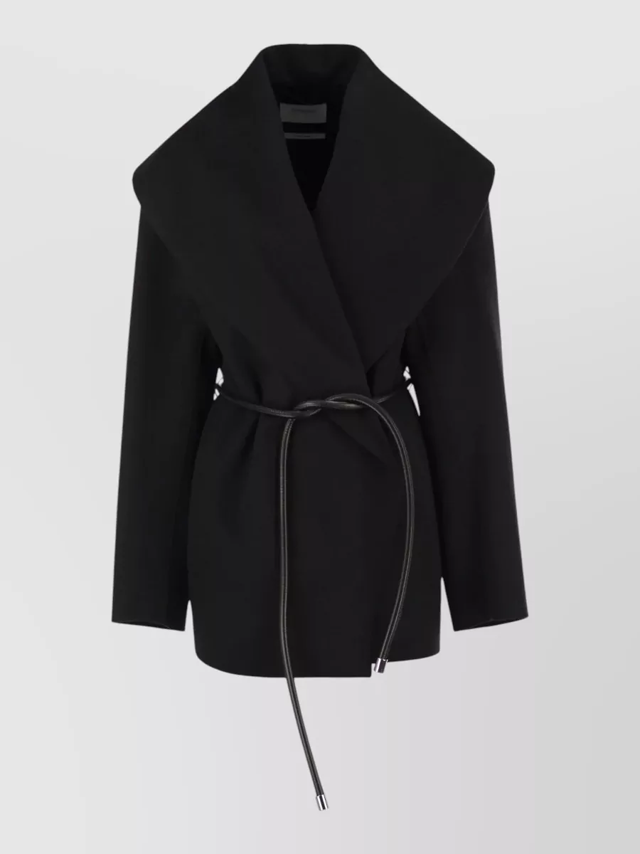Sportmax Virgin wool belted single-breasted coat