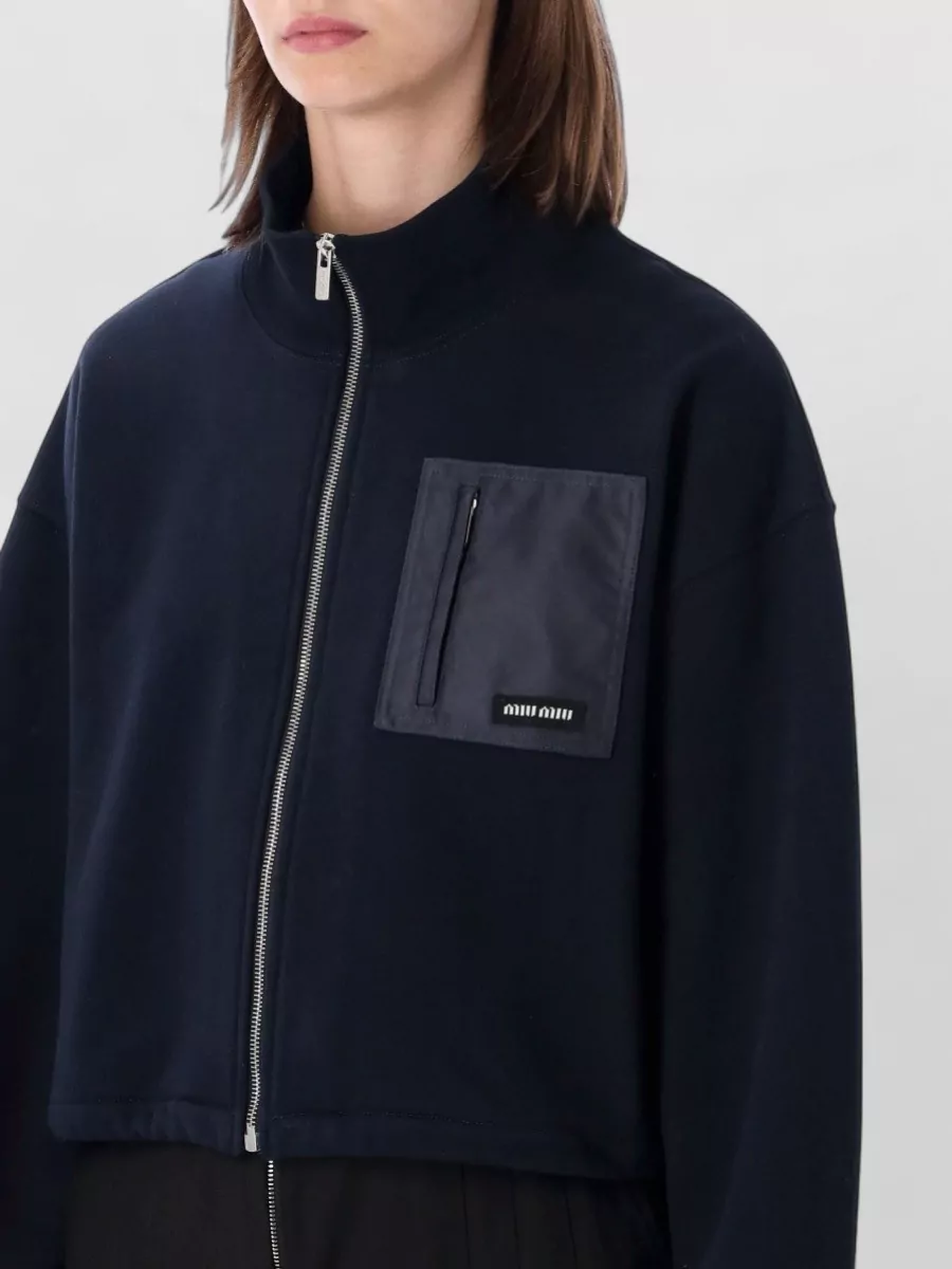Miu Miu Cropped Zip Fleece Jacket