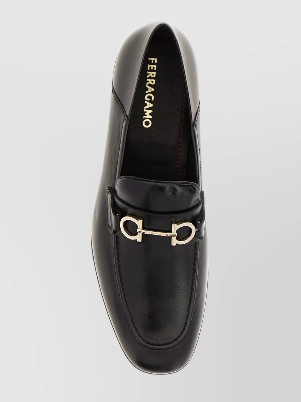 Ferragamo Loafers Leather Metal Hardware Detail