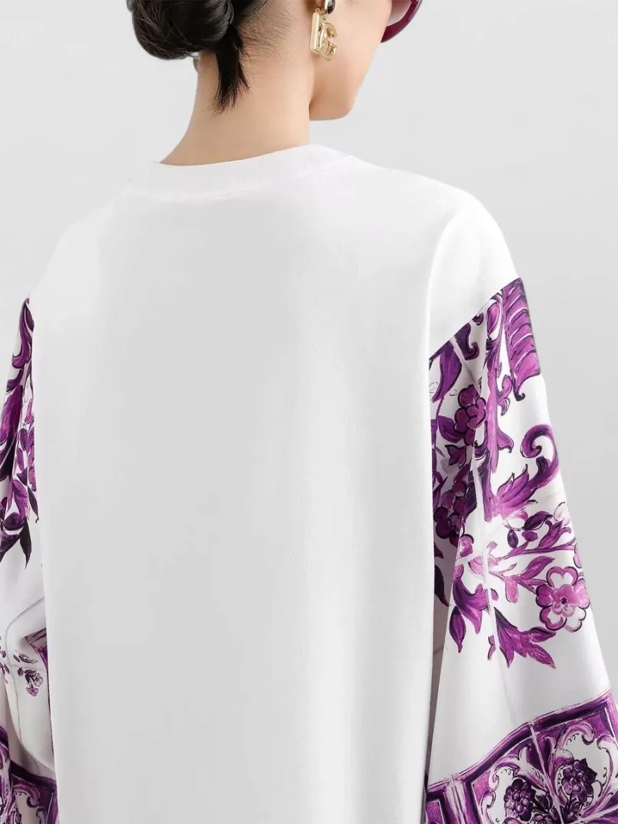Dolce&Gabbana Majolica Print Long Sleeve Blouse