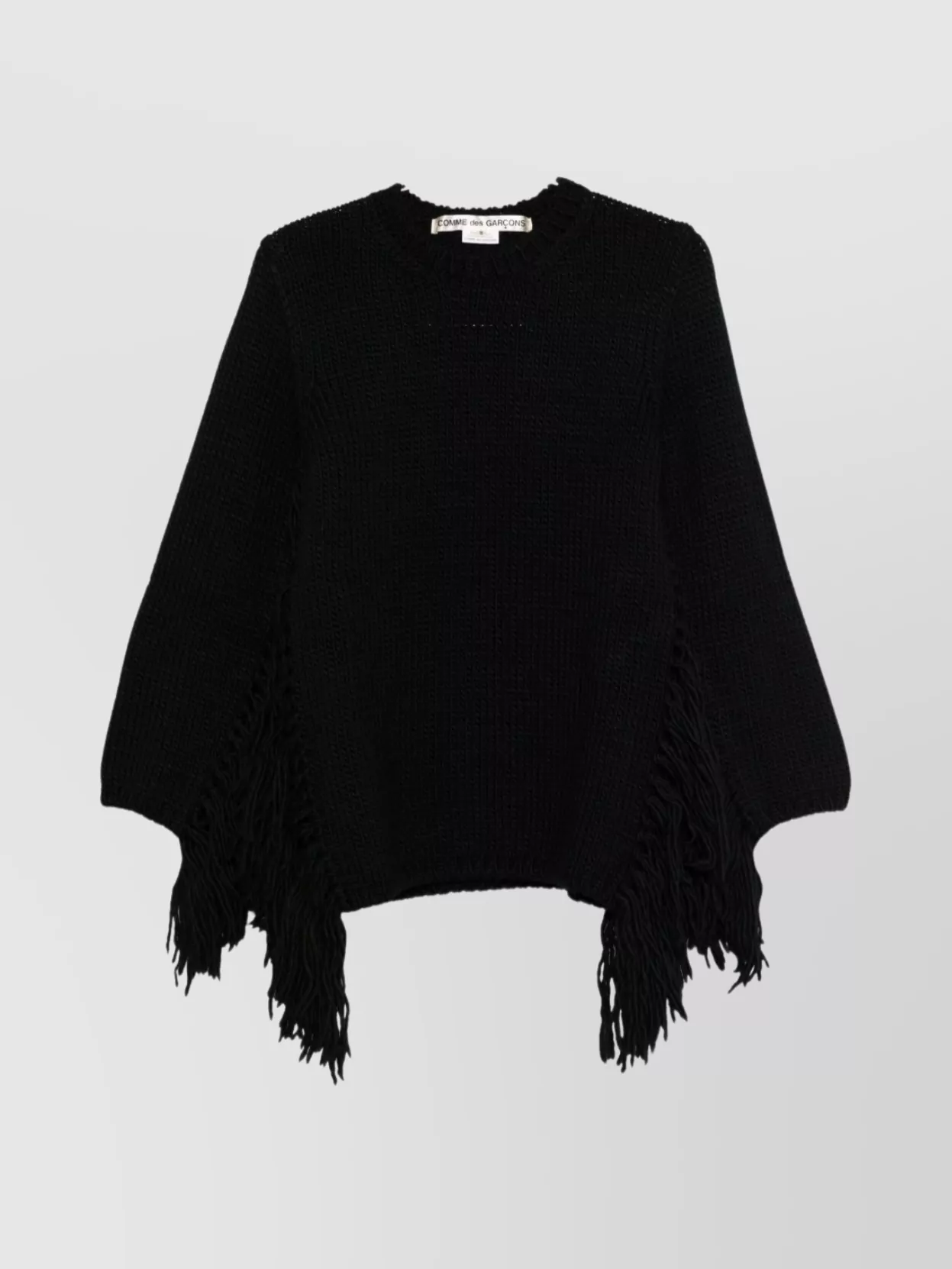 Comme Des Garçons Sleeveless Top Featuring Fringe Detailing In Black