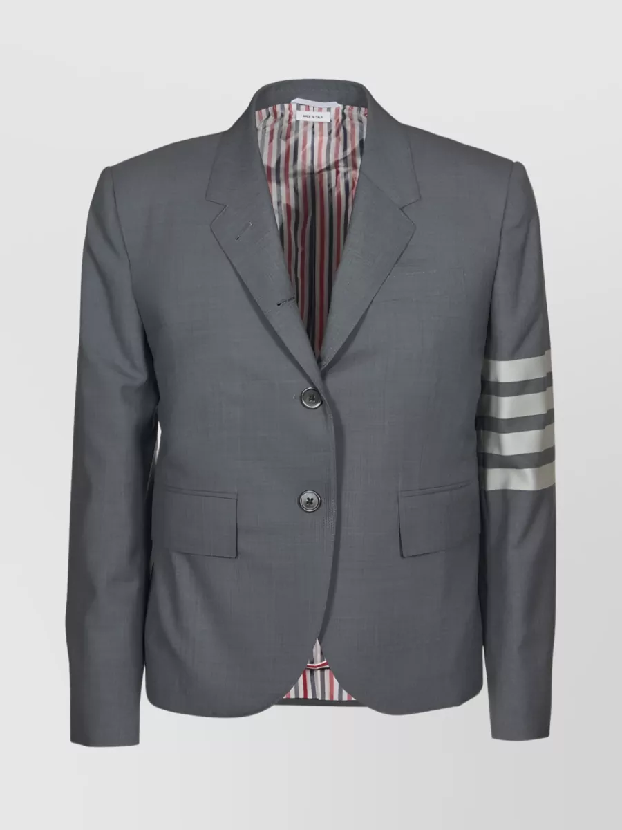 Shop Thom Browne 4-bar Tailored Wool Blazer In Grey