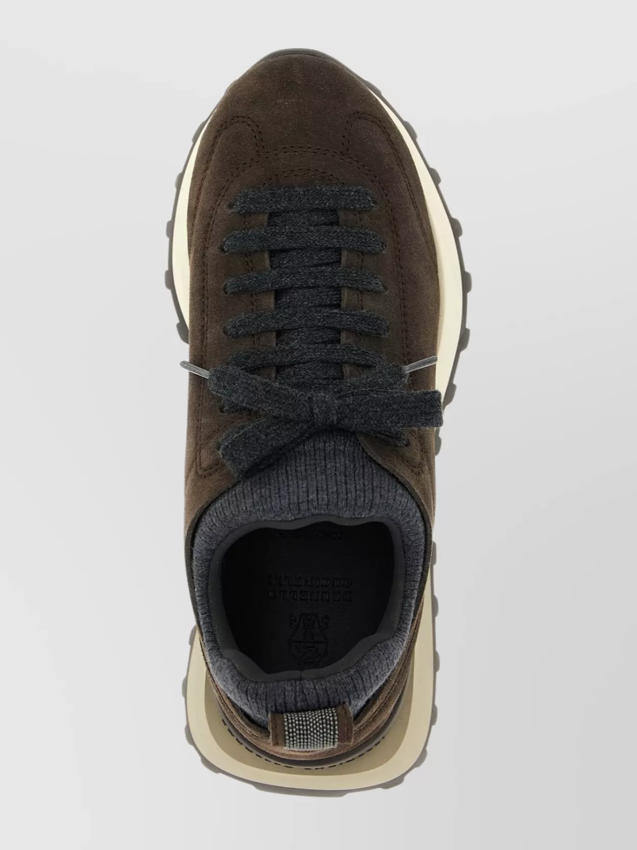 Brunello Cucinelli Suede Finish Sneakers Featuring Contrast Sole In Multi