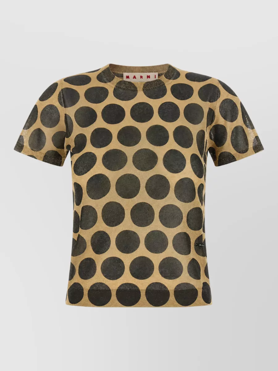 Marni metallic polka-dot short-sleeve knit t-shirt