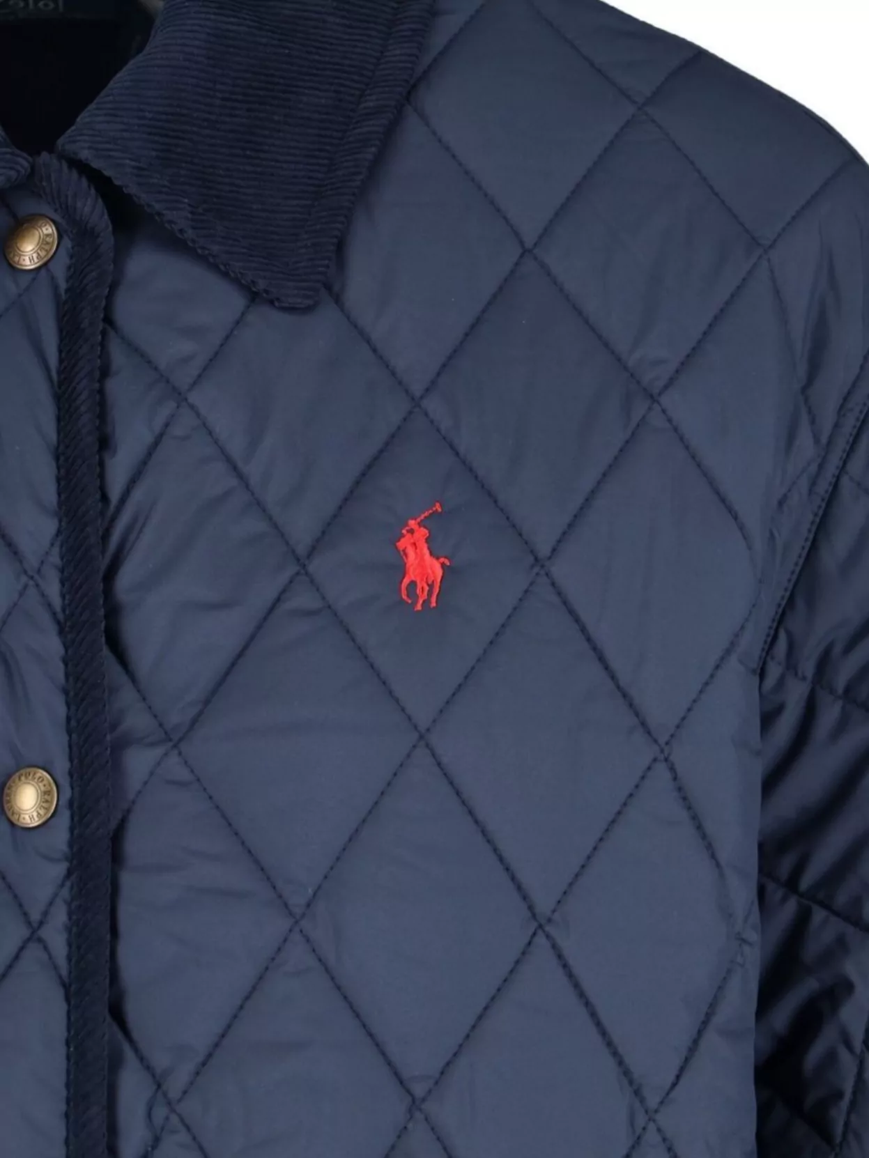 Polo Ralph Lauren Corduroy Collar Quilted Front Pockets Jacket