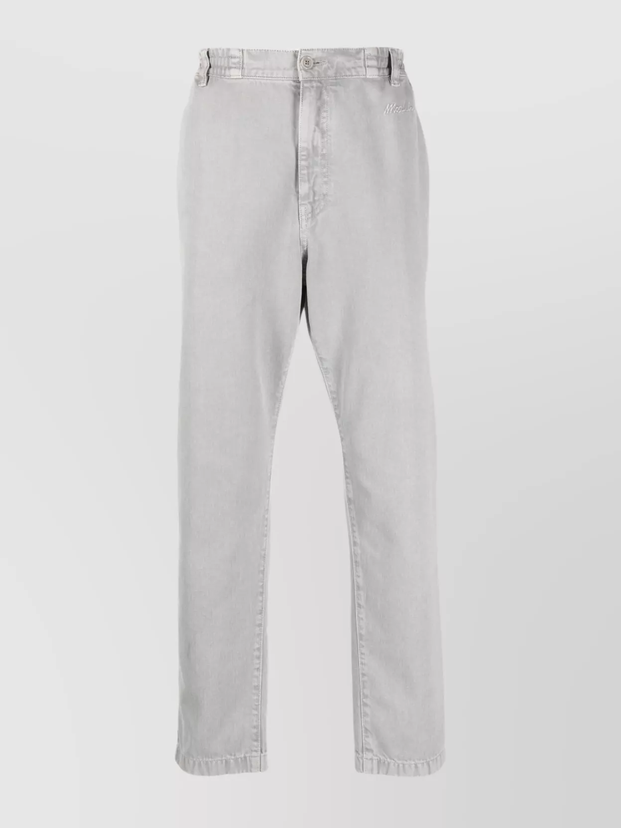 Moschino Elasticated Waistband Straight-leg Trousers In Grey