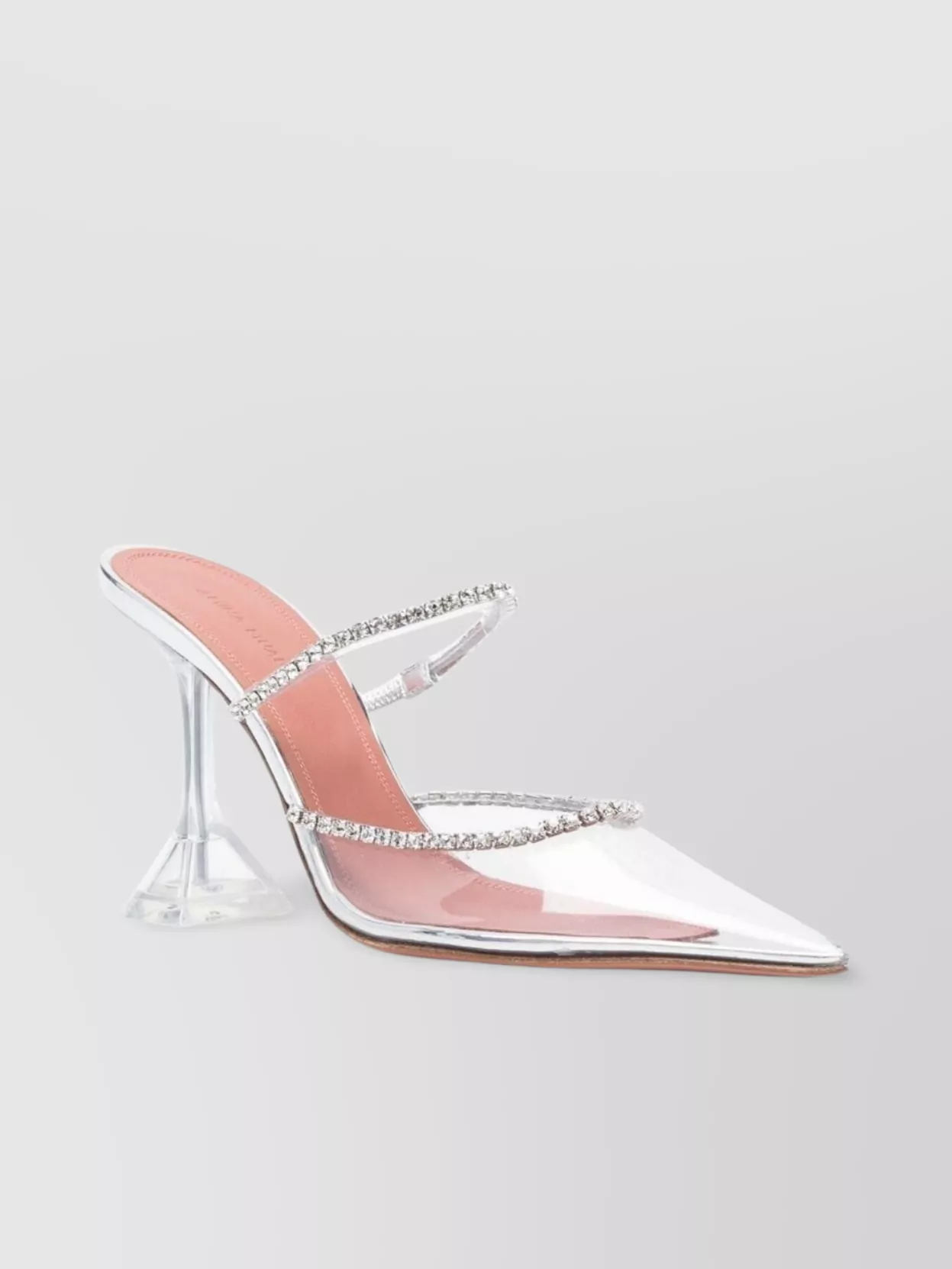 Amina Muaddi Gilda Glass Pvc Heel Mules