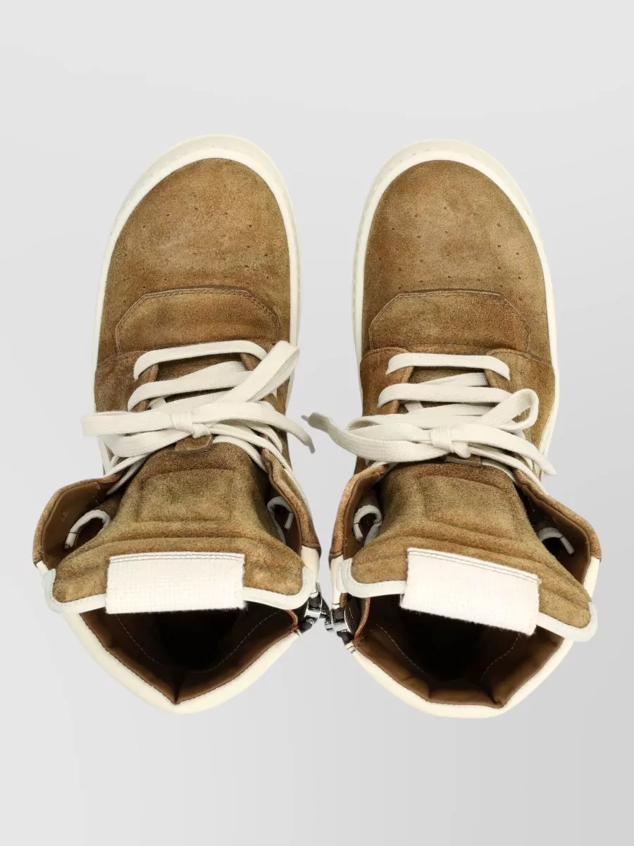 Rick Owens Leather High-Top Sneakers