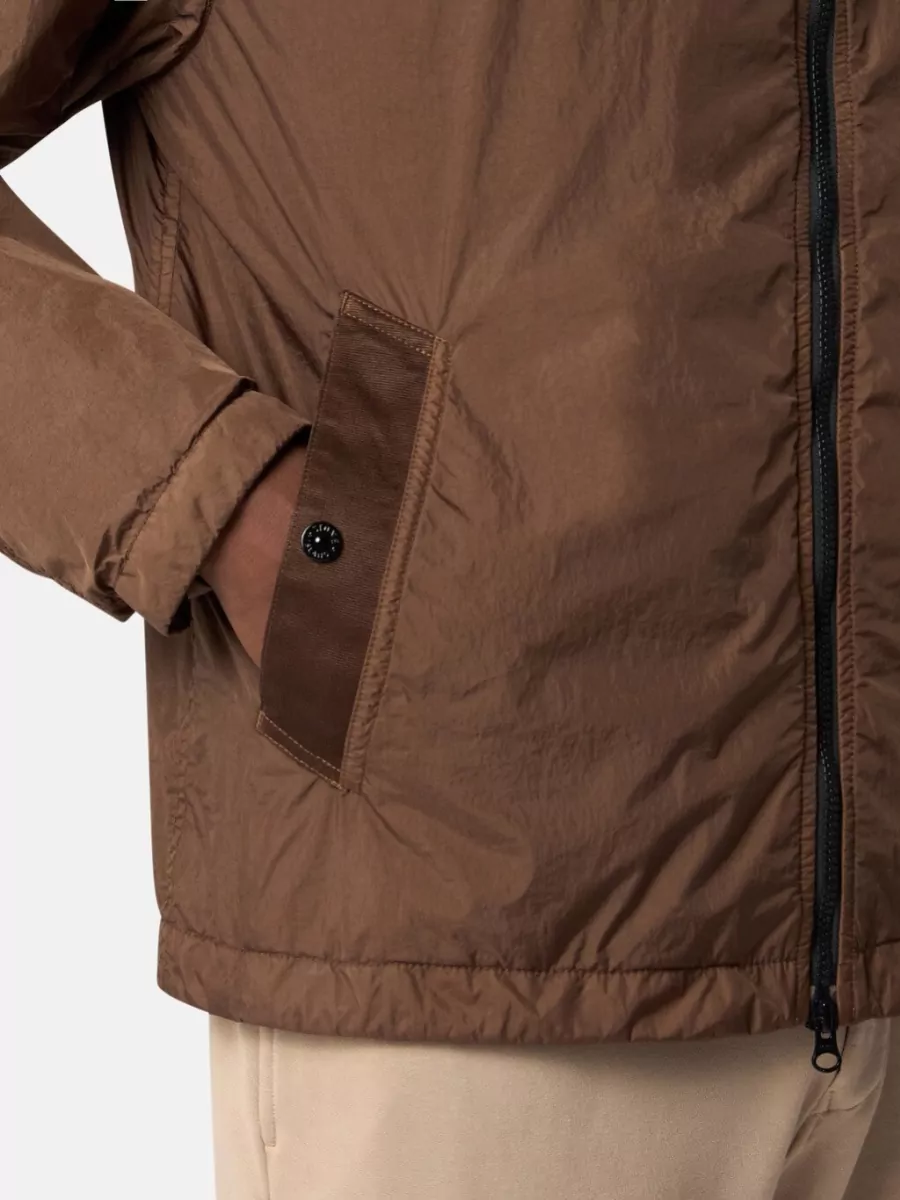 Stone Island Hooded Lightweight Nylon Jacket Drawstring Hem