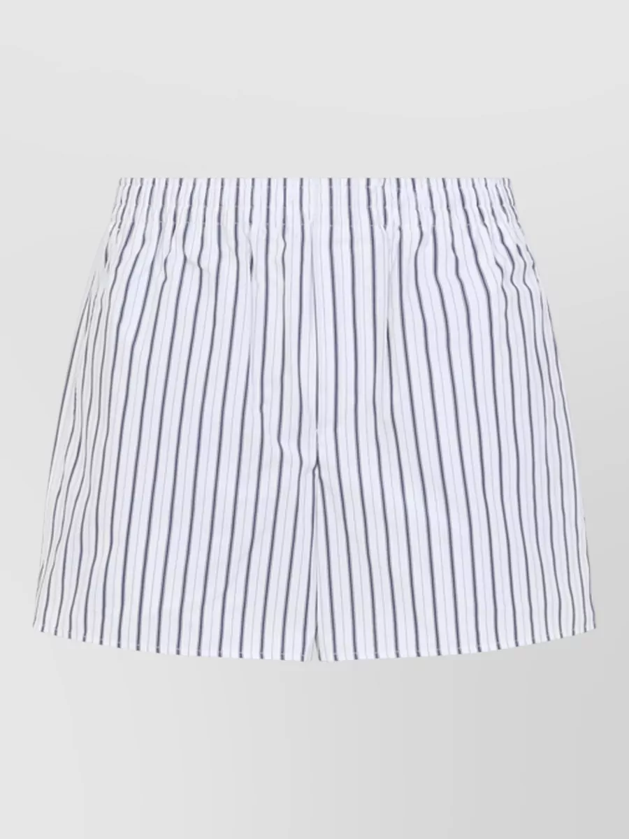 Ami Paris Striped Cotton Relaxed-Fit Shorts