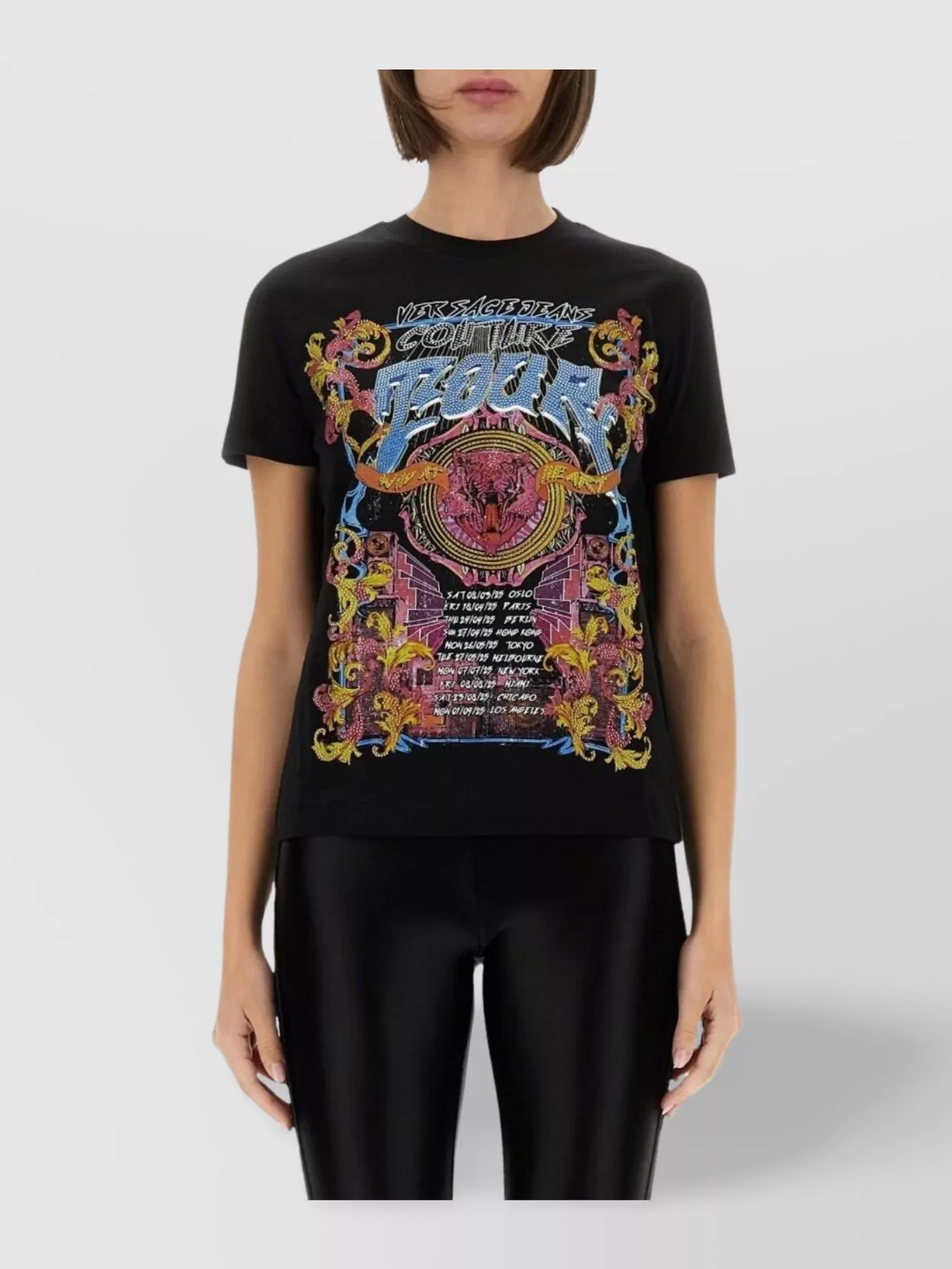 Versace Jeans Couture Printed Crew Neck Short Sleeve T-shirt