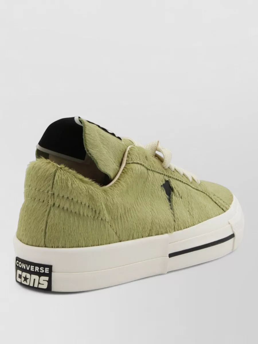 Rick Owens Drkshdw Faux Fur Low Top Sneakers With Rubber Sole