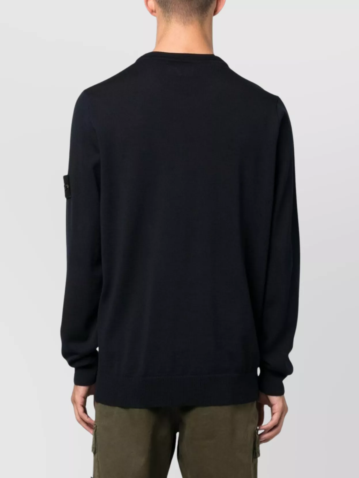 Shop Stone Island Crew Neck Knitwear Sweater In Black