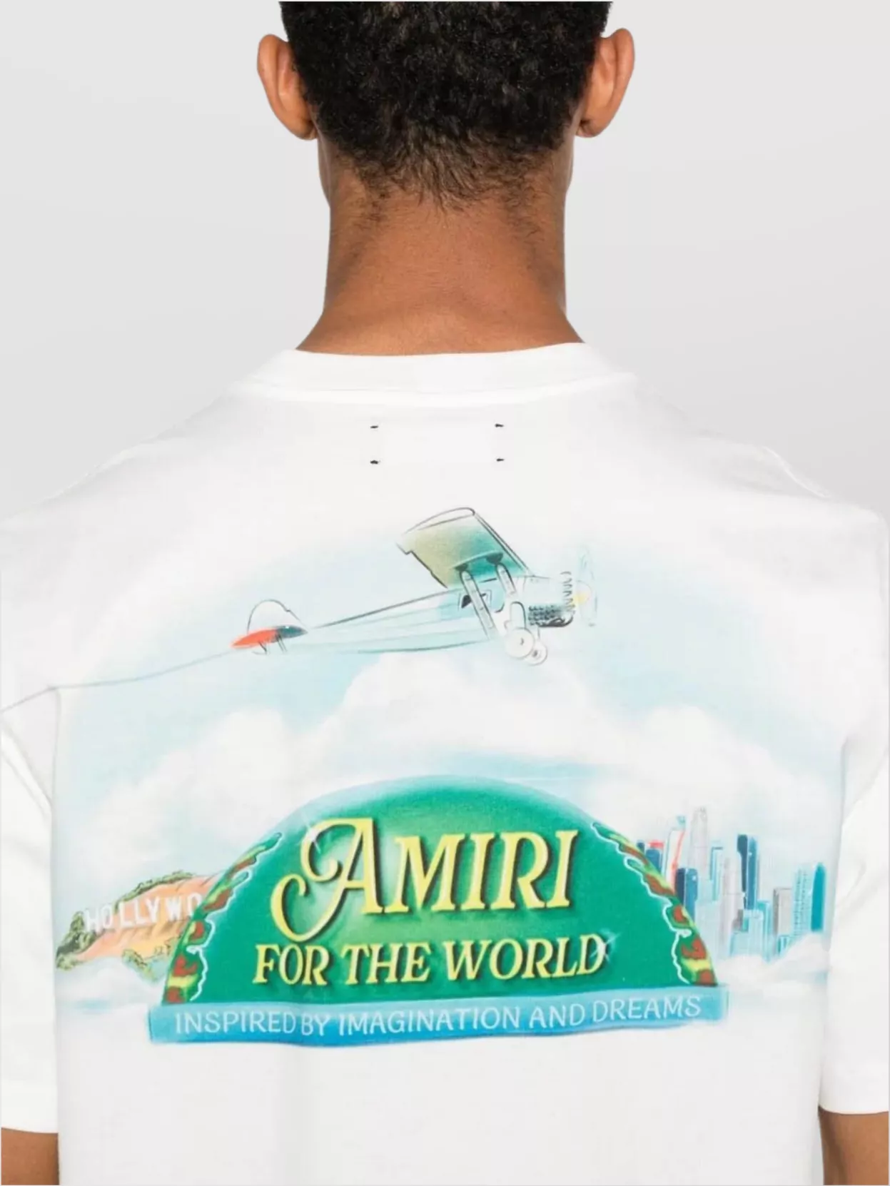 Amiri World Crewneck Graphic Print T-Shirt