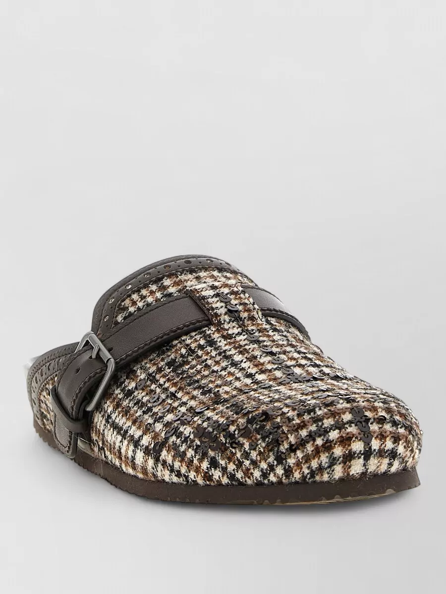 Brunello Cucinelli houndstooth sequin mules