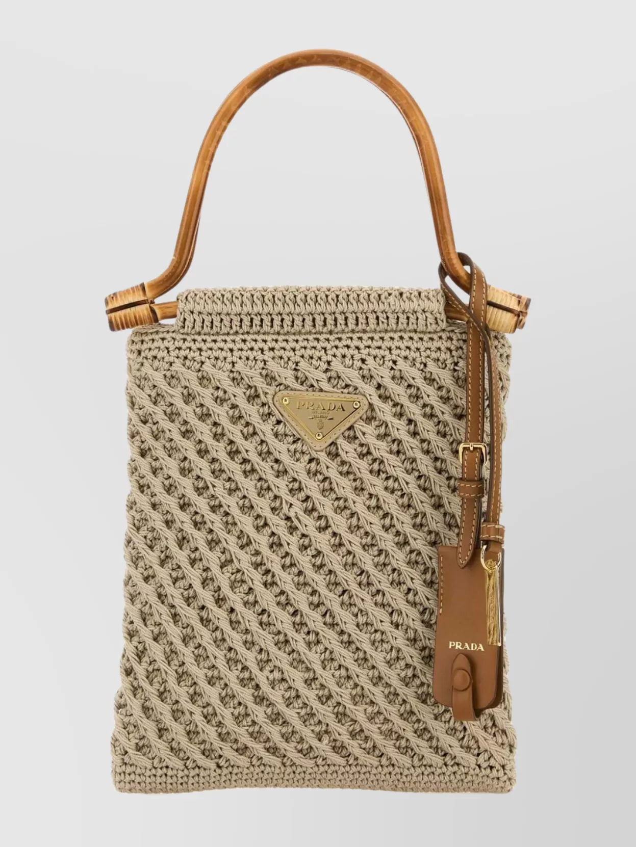 Prada Two-tone raffia shopping bag | The Fashion Square
