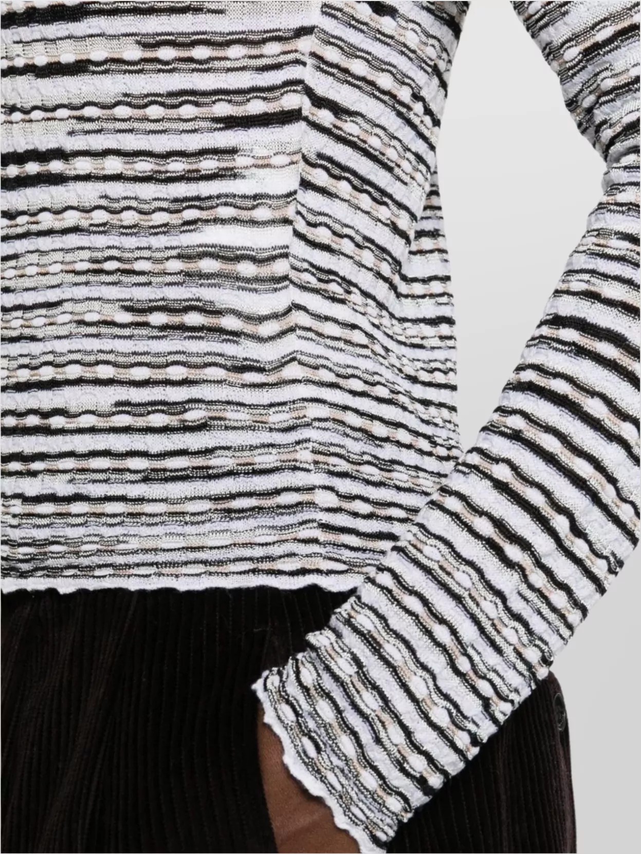 Missoni Striped Lightweight Crew Neck Knit Sweater
