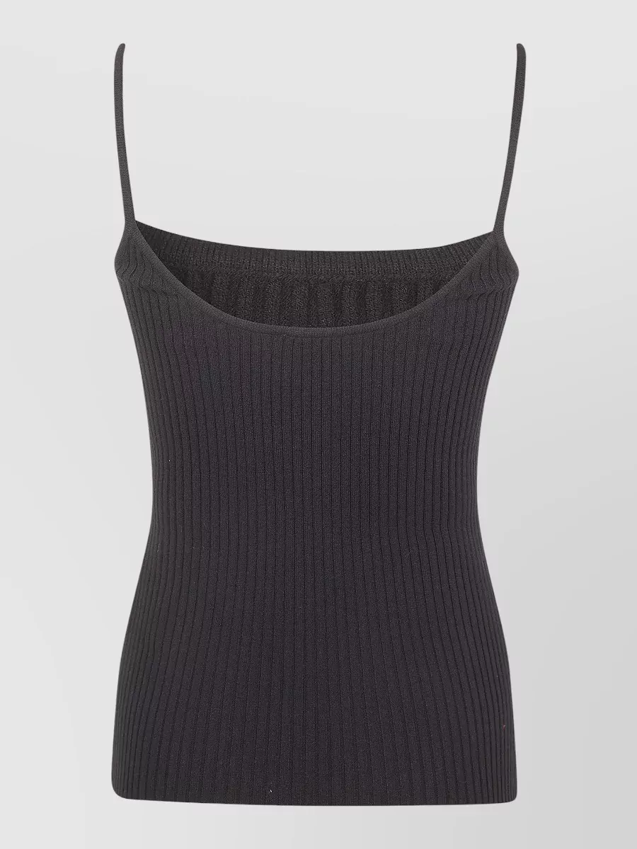 Courrèges Knit Tank Top Reedition Spaghetti Straps